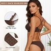 OEAK Womens Wireless Jelly Bras Comfortable Gel Bra Everyday Tshirt Bras(Leopard Coffee)