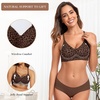 OEAK Womens Wireless Jelly Bras Comfortable Gel Bra Everyday Tshirt Bras(Leopard Coffee)