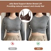 OEAK Womens Wireless Jelly Bras Comfortable Gel Bra Everyday Tshirt Bras(Leopard Coffee)