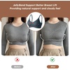 OEAK Womens Wireless Jelly Bras Comfortable Gel Bra Everyday Tshirt Bras(Navy)