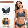 OEAK Womens Wireless Jelly Bras Comfortable Gel Bra Everyday Tshirt Bras(Navy)