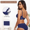 OEAK Womens Wireless Jelly Bras Comfortable Gel Bra Everyday Tshirt Bras(Navy Blue)