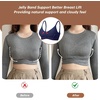 OEAK Womens Wireless Jelly Bras Comfortable Gel Bra Everyday Tshirt Bras(Navy Blue)