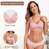 OEAK Womens Wireless Jelly Bras Comfortable Gel Bra Everyday Tshirt Bras(Pink Leopard)
