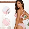 OEAK Womens Wireless Jelly Bras Comfortable Gel Bra Everyday Tshirt Bras(Pink Leopard)