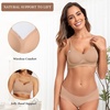 OEAK Womens Wireless Jelly Bras Comfortable Gel Bra Everyday Tshirt Bras(Praline)