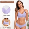 OEAK Womens Wireless Jelly Bras Comfortable Gel Bra Everyday Tshirt Bras(Purple)