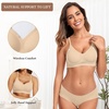 OEAK Womens Wireless Jelly Bras Comfortable Gel Bra Everyday Tshirt Bras(Semolina)