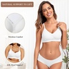 OEAK Womens Wireless Jelly Bras Comfortable Gel Bra Everyday Tshirt Bras(White)