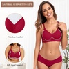 OEAK Womens Wireless Jelly Bras Comfortable Gel Bra Everyday Tshirt Bras(Wine Red)