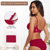 OEAK Womens Wireless Jelly Bras Comfortable Gel Bra Everyday Tshirt Bras(Wine Red)