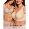 OEAK Womens Wireless Jelly Bras Plus Size Support Push Up Comfortable Bra(Airy Nude)