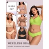 OEAK Womens Wireless Jelly Bras Plus Size Support Push Up Comfortable Bra(Avocado Green)