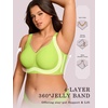 OEAK Womens Wireless Jelly Bras Plus Size Support Push Up Comfortable Bra(Avocado Green)