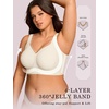 OEAK Womens Wireless Jelly Bras Plus Size Support Push Up Comfortable Bra(Beige)