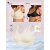 OEAK Womens Wireless Jelly Bras Plus Size Support Push Up Comfortable Bra(Beige)