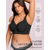 OEAK Womens Wireless Jelly Bras Plus Size Support Push Up Comfortable Bra(Black Airy)