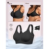 OEAK Womens Wireless Jelly Bras Plus Size Support Push Up Comfortable Bra(Black Airy)