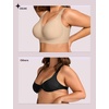 OEAK Womens Wireless Jelly Bras Plus Size Support Push Up Comfortable Bra(Black+creamy Beige)