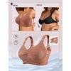 OEAK Womens Wireless Jelly Bras Plus Size Support Push Up Comfortable Bra(Brown Leopard)