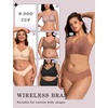 OEAK Womens Wireless Jelly Bras Plus Size Support Push Up Comfortable Bra(Brown Leopard)