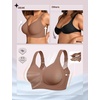 OEAK Womens Wireless Jelly Bras Plus Size Support Push Up Comfortable Bra(Coffee)