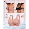 OEAK Womens Wireless Jelly Bras Plus Size Support Push Up Comfortable Bra(Dusty Pink)