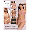 OEAK Womens Wireless Jelly Bras Plus Size Support Push Up Comfortable Bra(Dusty Pink)