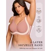 OEAK Womens Wireless Jelly Bras Plus Size Support Push Up Comfortable Bra(Dusty Pink)