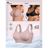 OEAK Womens Wireless Jelly Bras Plus Size Support Push Up Comfortable Bra(Dusty Rose)