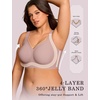 OEAK Womens Wireless Jelly Bras Plus Size Support Push Up Comfortable Bra(Dusty Rose)