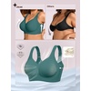 OEAK Womens Wireless Jelly Bras Plus Size Support Push Up Comfortable Bra(Emerald Gem)