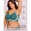 OEAK Womens Wireless Jelly Bras Plus Size Support Push Up Comfortable Bra(Emerald Gem)