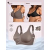 OEAK Womens Wireless Jelly Bras Plus Size Support Push Up Comfortable Bra(Grey)