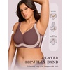 OEAK Womens Wireless Jelly Bras Plus Size Support Push Up Comfortable Bra(Hazelnut)