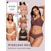 OEAK Womens Wireless Jelly Bras Plus Size Support Push Up Comfortable Bra(Hazelnut)