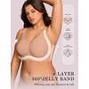 OEAK Womens Wireless Jelly Bras Plus Size Support Push Up Comfortable Bra(Honey)