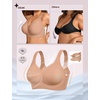 OEAK Womens Wireless Jelly Bras Plus Size Support Push Up Comfortable Bra(Honey)