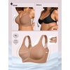 OEAK Womens Wireless Jelly Bras Plus Size Support Push Up Comfortable Bra(Latte)