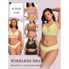 OEAK Womens Wireless Jelly Bras Plus Size Support Push Up Comfortable Bra(Leopard Green)