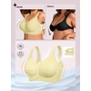 OEAK Womens Wireless Jelly Bras Plus Size Support Push Up Comfortable Bra(Leopard Green)