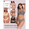 OEAK Womens Wireless Jelly Bras Plus Size Support Push Up Comfortable Bra(Leopard Grey)