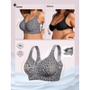 OEAK Womens Wireless Jelly Bras Plus Size Support Push Up Comfortable Bra(Leopard Grey)