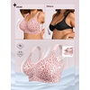 OEAK Womens Wireless Jelly Bras Plus Size Support Push Up Comfortable Bra(Leopard Pink+leopard Coffee)