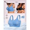 OEAK Womens Wireless Jelly Bras Plus Size Support Push Up Comfortable Bra(Leopard Sky Blue)