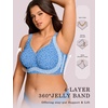 OEAK Womens Wireless Jelly Bras Plus Size Support Push Up Comfortable Bra(Leopard Sky Blue)