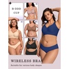 OEAK Womens Wireless Jelly Bras Plus Size Support Push Up Comfortable Bra(Navy Blue)