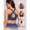 OEAK Womens Wireless Jelly Bras Plus Size Support Push Up Comfortable Bra(Navy Blue)