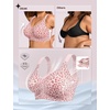 OEAK Womens Wireless Jelly Bras Plus Size Support Push Up Comfortable Bra(Pink Leopard)