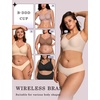 OEAK Womens Wireless Jelly Bras Plus Size Support Push Up Comfortable Bra(Skin Color)